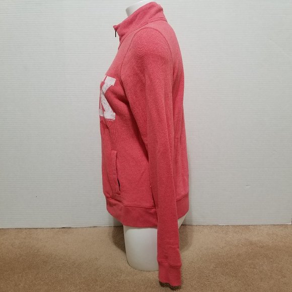 Victoria's Secret PINK sweatshirt Small dog logo graphic 1/4 zip collegiate - Picture 2 of 15